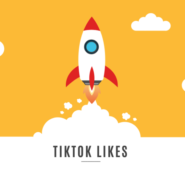 En bild av en raket som flyger, med texten 'köp TikTok-likes'